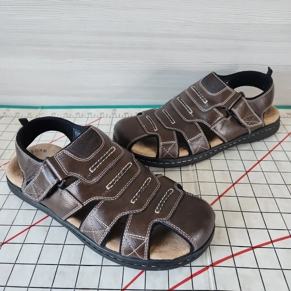 Dockers Searose Brown Fisherman Sandal Memory Foam Fusion Footbed‎ Mens Size 11